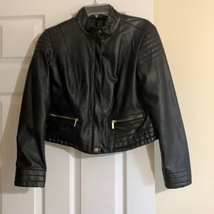 A.N.A. Black  vegan leather jacket. Vegan leather.. Size PL